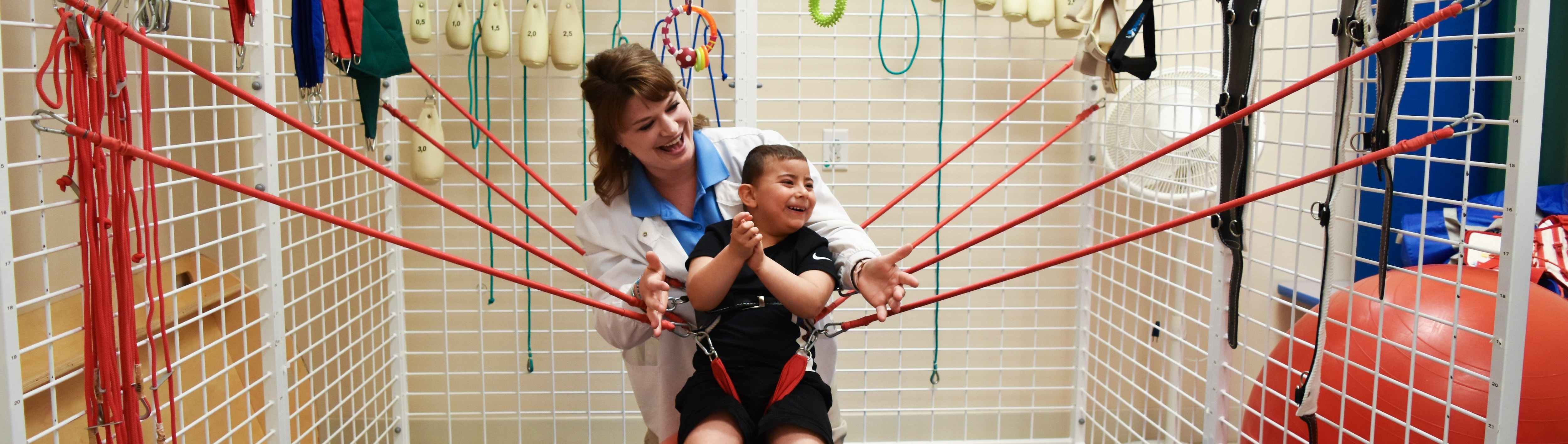 SpiderCage Therapy between a child and therapist