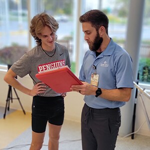 Runner and PT reviewing results