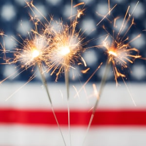 Fireworks during the Fourth of July